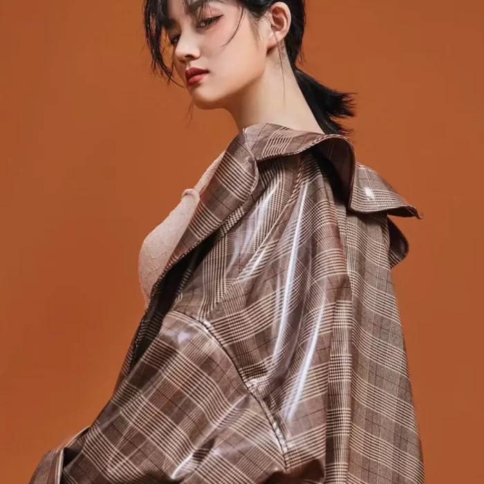 Plaid Trench